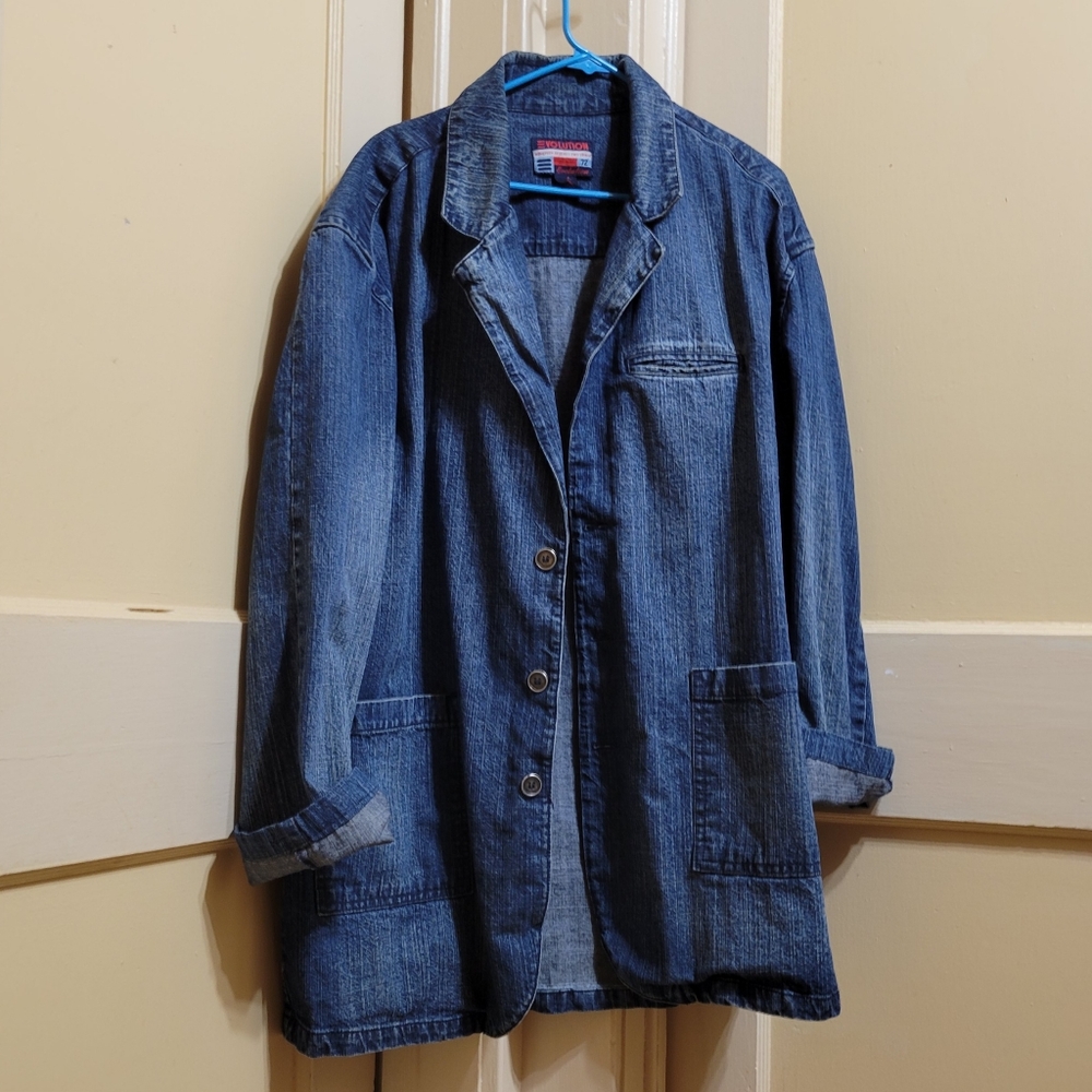 70's/80's Evolution Blue Denim Blazer Men's Size 2xl